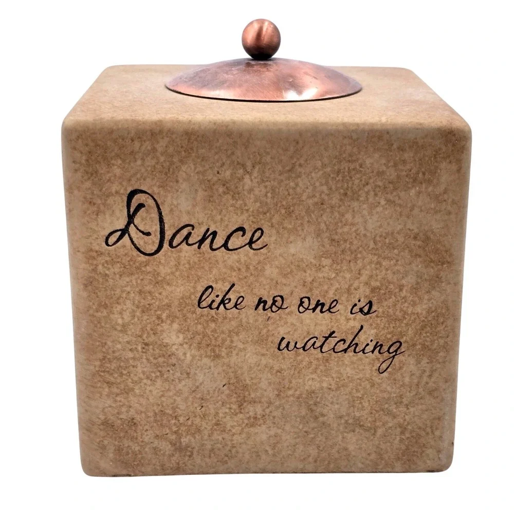 Comfort Candle Tealight Holder Live Love Dance Sing Stone Look Pavilion Gift Co.